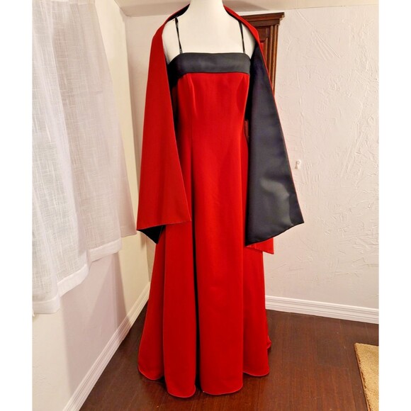 Urban Girl Nites Christmas Red and Black Elegant Gown Crinoline 90's vintage NWT - Picture 5 of 15